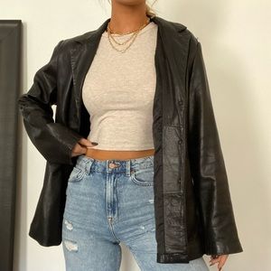 Avanti New York Oversized Leather Blazer